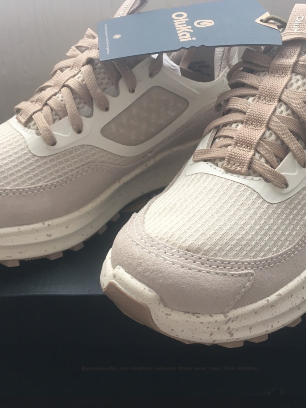 NWB $150 Olukai Makiki White Sand Tapa Women’s shoes fitness 5 neutral minamal - Picture 8 of 13